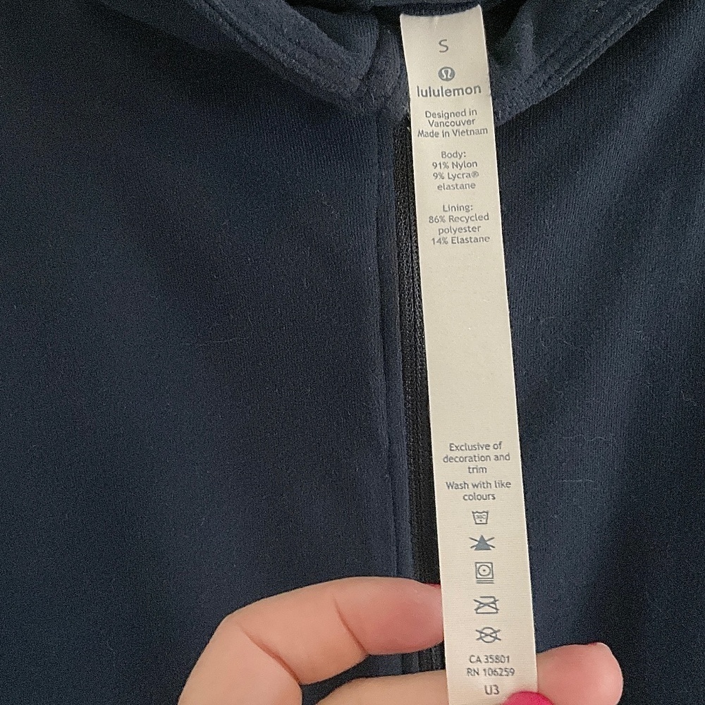 Lululemon Technical Hooded Running Jacket Reflective Navy Sz S - Picture 4 of 13